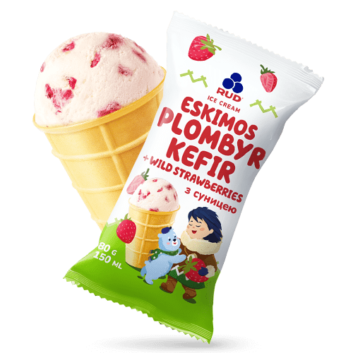 «ESKIMOS KEFIR & STRAWBERRY ICE CREAM» Ice Cream